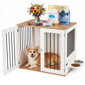 31.5' Dog Crate Furniture Wooden Dog Kennel with Double Lock Doors 31.5' Dog Crate Furniture Wooden Dog Kennel with Double Lock Doors