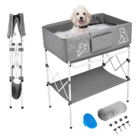 Dog Bathtub, Elevated Dog Bath Tub, Collapsible Pet Bathing Grooming Wash Station, Portable Foldable Space-saving Dog Bathtub, Elevated Dog Bath Tub, Collapsible Pet Bathing Grooming Wash Station, Portable Foldable Space-saving