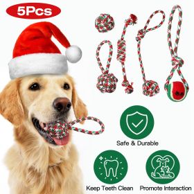 5Pcs Christmas Dog Rope Chew Toys Dog Interactive Toys Set for Puppy Small Medium Aggressive Chewers Dogs Training Teething Playing 5Pcs Christmas Dog Rope Chew Toys Dog Interactive Toys Set for Puppy Small Medium Aggressive Chewers Dogs Training Teething Playing